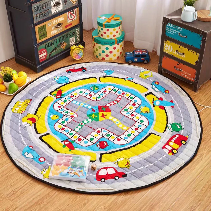 

Fashion Children Game Round Carpet Kids Toy Develop Road Rug For Bedroom Bathroom Living Room Foot cloth Toys Crawling Play Mat