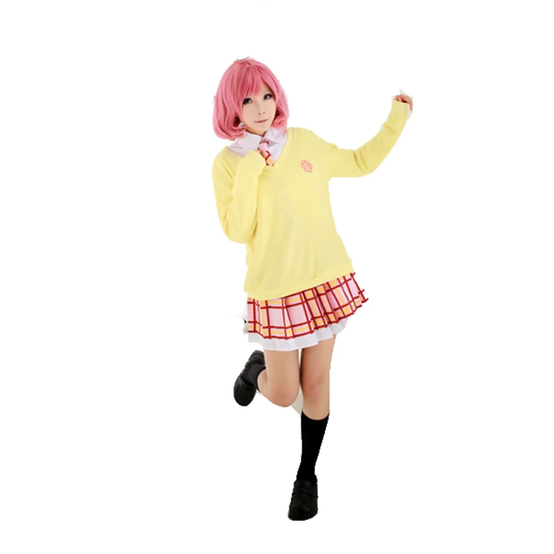 

Noragami Ebisu Kofuku Cosplay Costume Kitted Sweater Coat + Skirt + Necktie+wigs(not shirt) Cosplay Costume 11