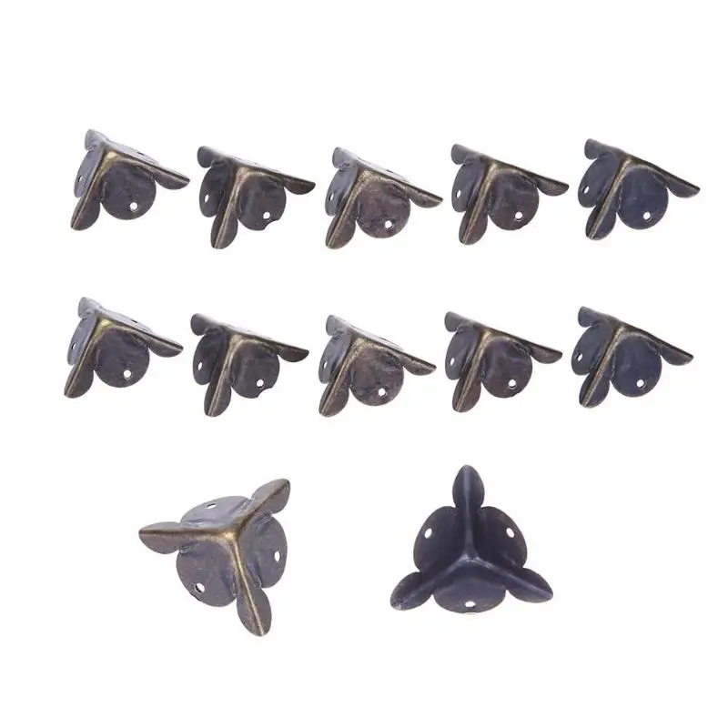12PCS Bronze corners Decorative metal box corner protection Jewelry Wine Gift Box Wooden Case Corner Protector