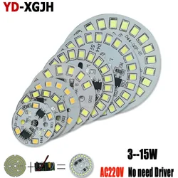 Contas de led ac 220v led pcb smd 2835, driver ic integrado, contas de led smart ic smd 3w 5w 7w 9w 12w 15w, fonte de luz de led para lâmpada com 10 peças