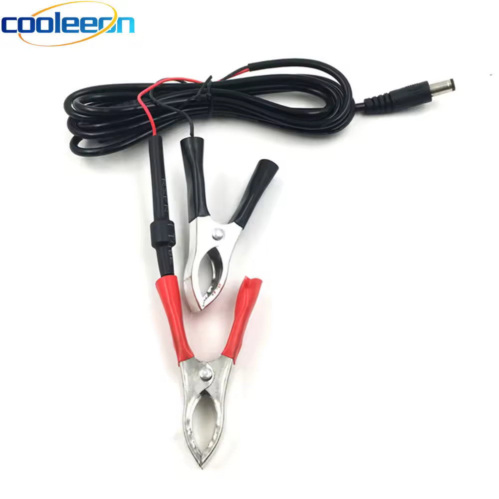 Pinzas de cocodrilo con conector DC de 5,5x2,1mm para automoción, fuente de alimentación de batería de coche, bricolaje, luces de Camping al aire libre con Cable de 1,4 m