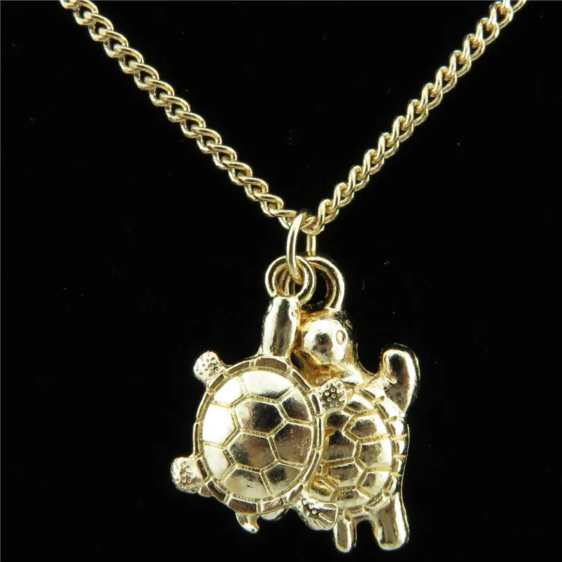 Creative Sea Animal Turtle Charms Necklaces Diy Tortoise Pendant Chain Collier For Women Party Gift Jewelry Wholesale Bulk