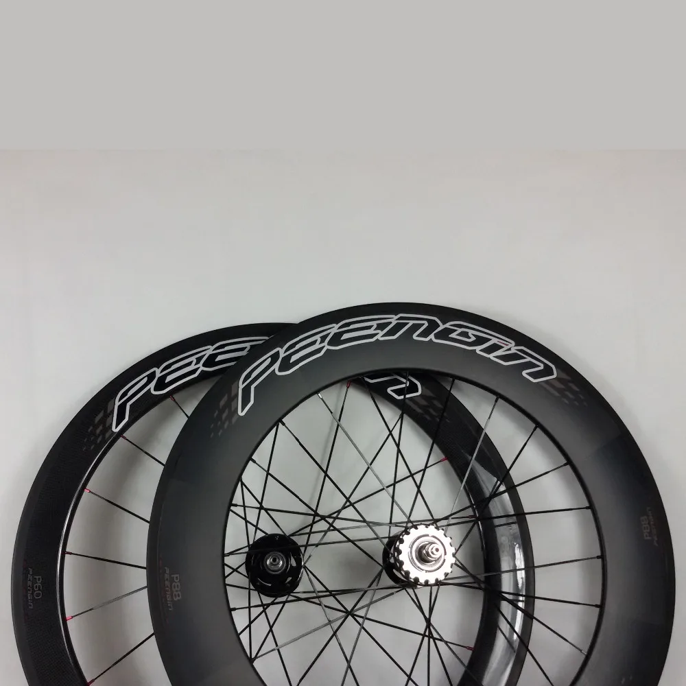 Top Popular Sell Chinese Factory Manufacture 60mm Front 88mm Rear Clincher Carbon Track Bike Wheels Fixed Gear Bicycle Wheelset