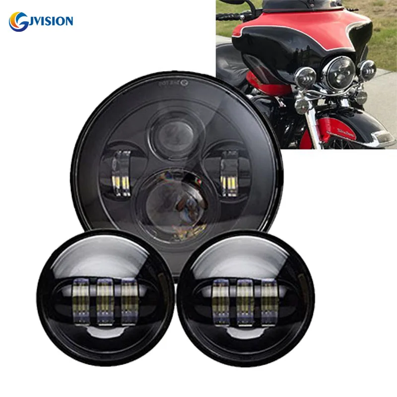 

7'' Led Projector Headlight For Motorcycle 4 1/2'' Inch Led Fog Lights Passing Lamp For Road King Heritage Softail