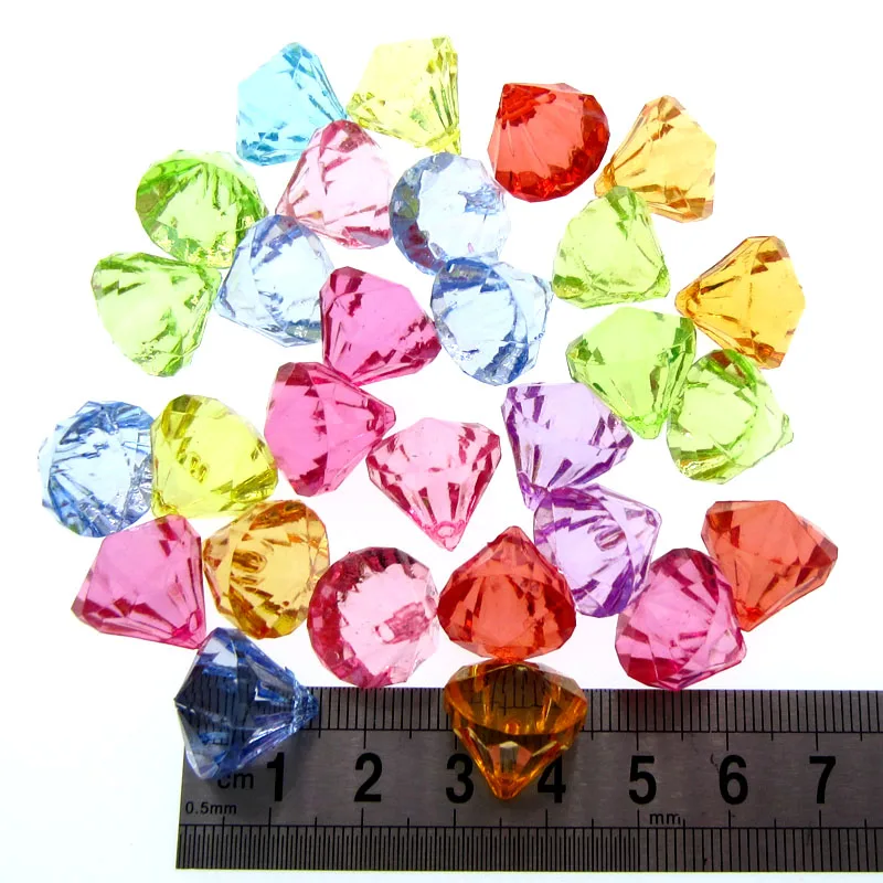 30Pcs Mixed acrylic diamond gems faceted beads pirate wedding table vase filler clear gems supplies party DIY decoration 16mm