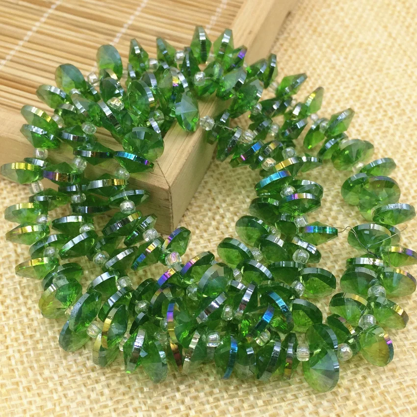 Wholesale price fresh green 4*8mm bicone shape diy findings accessories spacers loose beads 140pcs charms jewelry making B2871