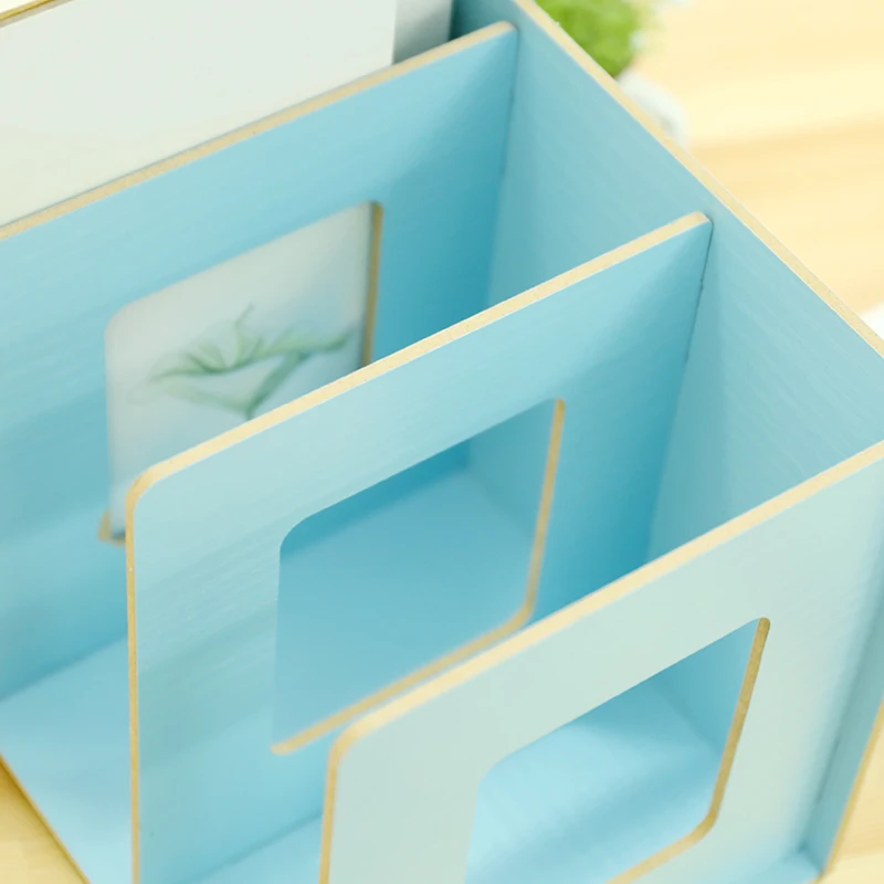 MIRUI Creative colorful wooden DIY desktop storage box Magazine books organize Bookshelf shelves Student school office supplies