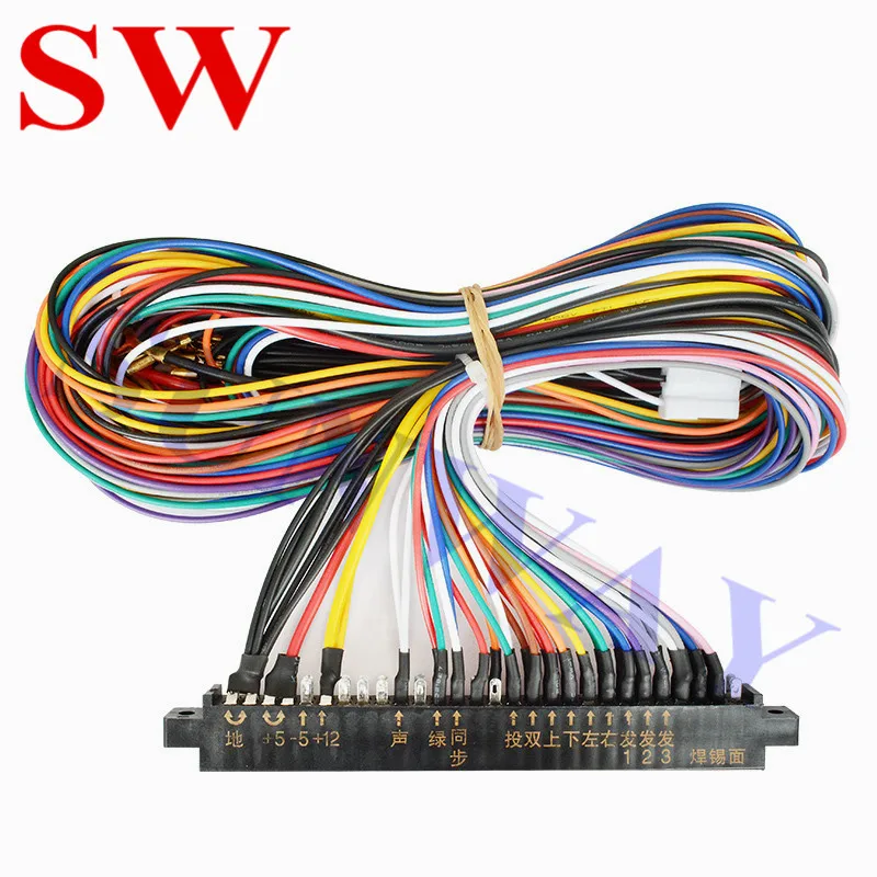 

2 Pcs Jamma wire harness 28 pin jamma loom Joystick button connector for arcade cabinet accessories games 60 in 1 PCB