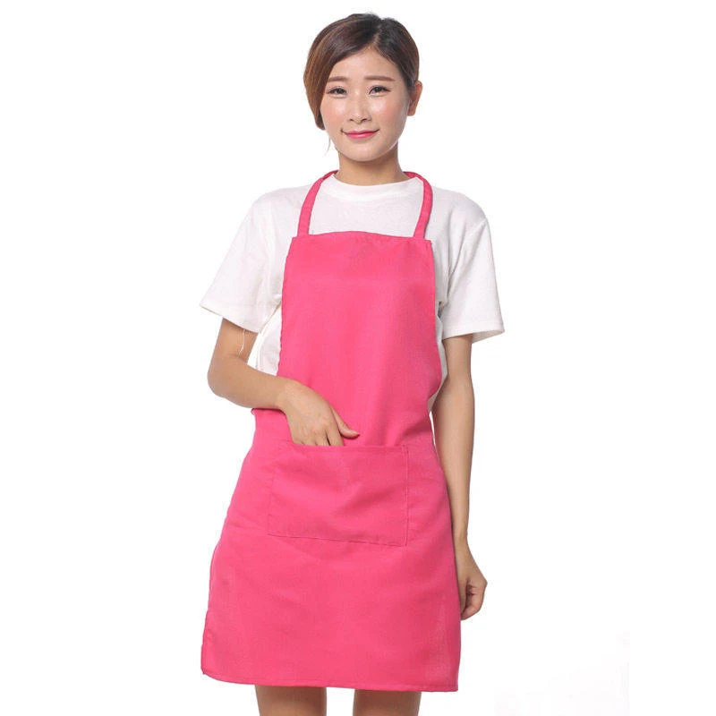 Unisex Restaurant Home Kitchen Cooking Craft Work Commercial Kit Pinafore With Pockets For Women Men Custom Logo Aprons