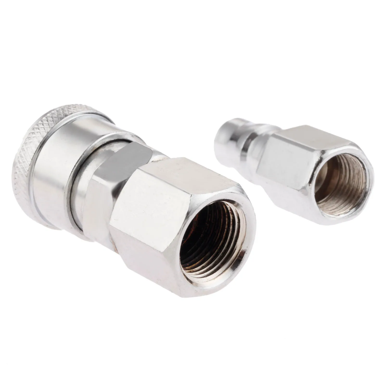 2Pcs Iron Pneumatic Fittings Euro Air Line Hose Compressor Connector Quick Release 1/4