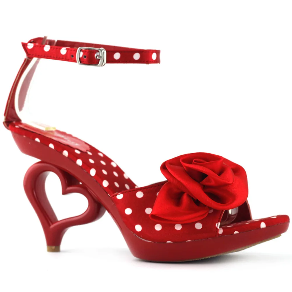 LF60803 New Ladies Polka Dots Bride EVE Heart Heel Sandals Shoes