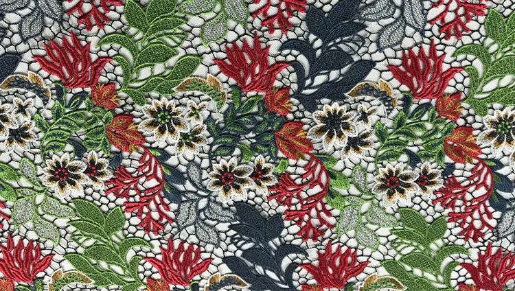 Multicolor Embroidery Water-soluble Lace Fabric Hollow DIY for evening dress skrit fashion cloth