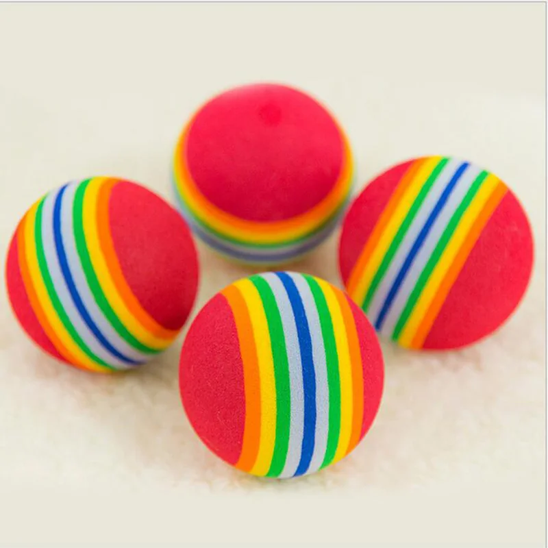 

5pcs Funny Pet Dog Toy Colorful EVA Rainbow Soft Foam Ball Cat Dog Toy Kitten Chew Rubber Toy Cleaning Teeth Pet Supplies 4.5 cm