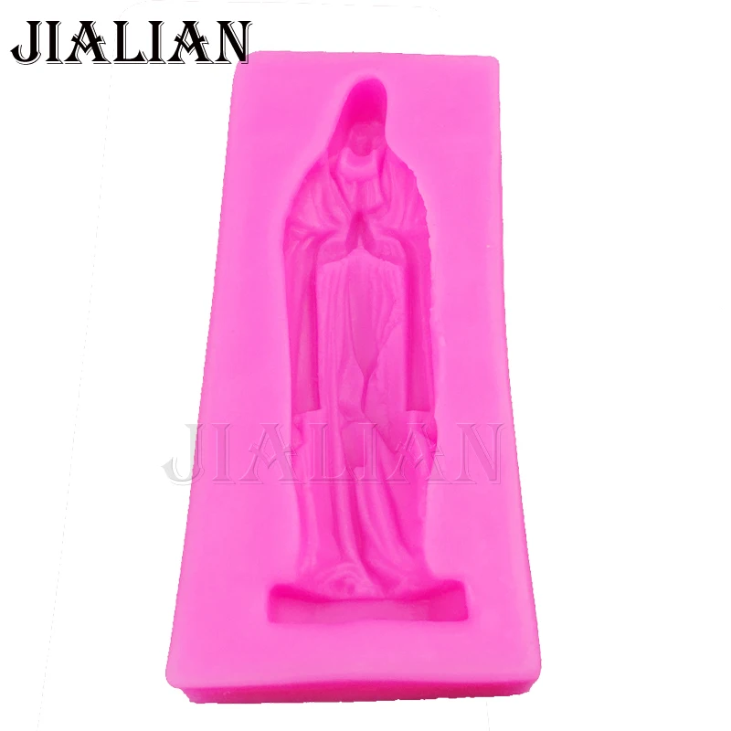 3D Virgin Mary chocolate Party wedding cake decorating tools DIY baking fondant silicone mold Gumpaste Candy T0235