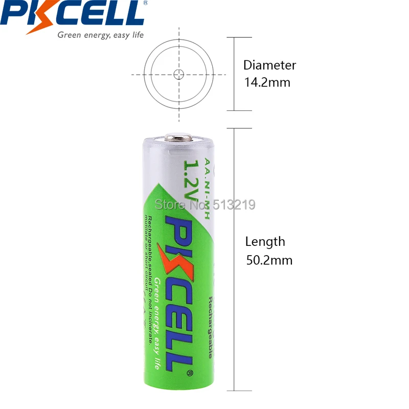 8PCS PKCELL AA Rechargeable Battery 1.2V 2200MAH Low Self Discharge Batteries For Camera and 2Pcs Battery Case hold