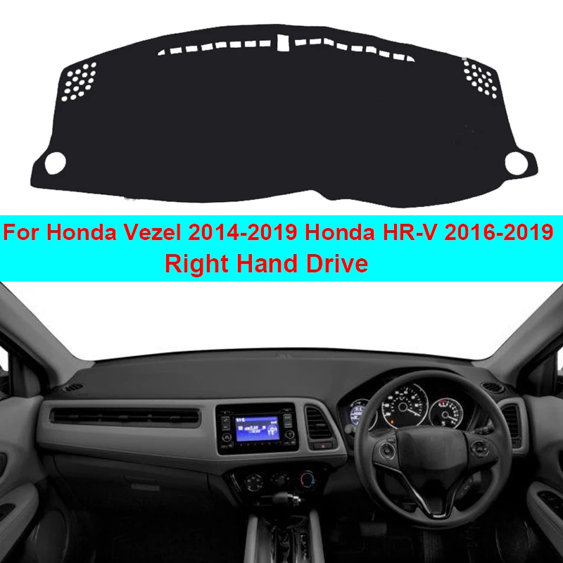 Car Inner Dashboard Cover Dash Mat Carpet Cape Cushion  For Honda HRV Vezel 2014 2015 2016 2017 2018 2019 LHD RHD Car Styling