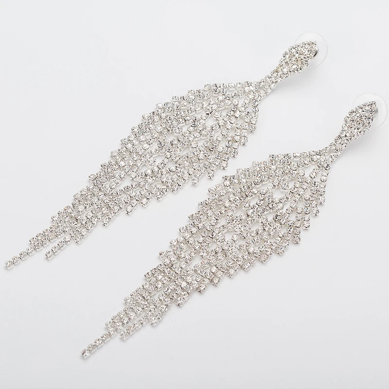 YFJEWE Jewelry Fashion Earrings for Women Crystal Wedding Drop Earrings Bride Rhinestone Bridesmaid Brincos Party Prom E317