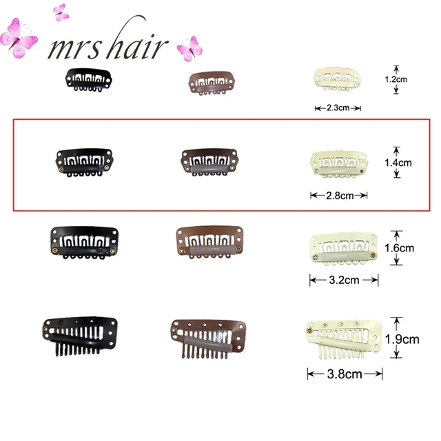 50szt 2.8cm Klips do przedłużania włosów Klipsy do włosów Klipsy do włosów z silikonowymi klipsami do peruk Akcesoria do peruk Clip In Weave