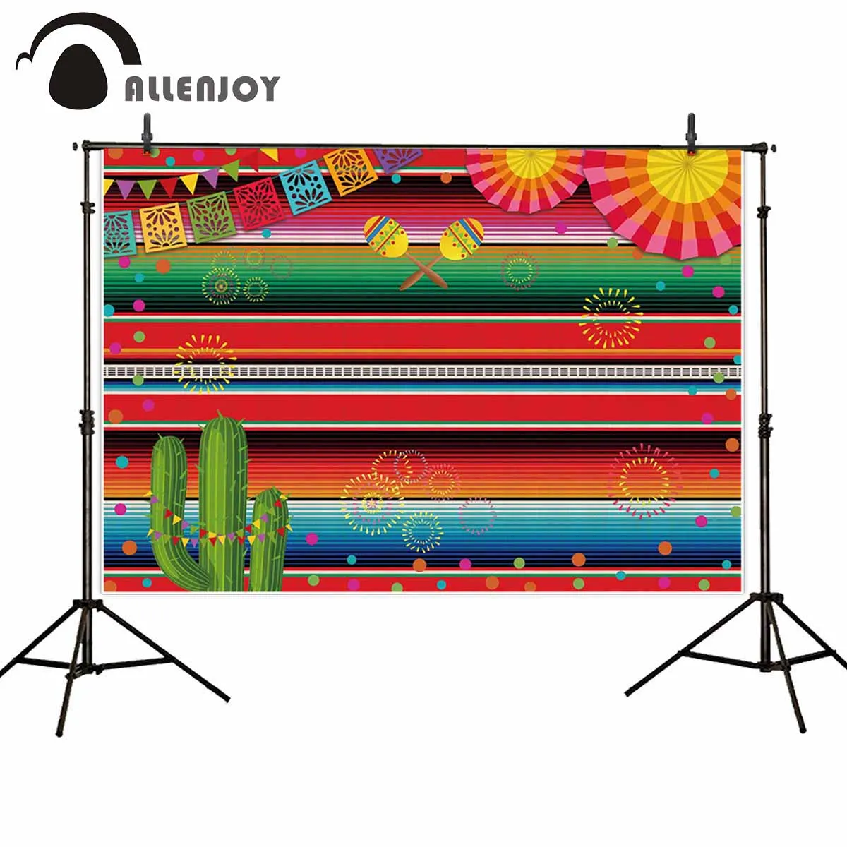 

Allenjoy photo studio background mexico party style colorful dots oil paper umbrella decoration fondo photographic photocall