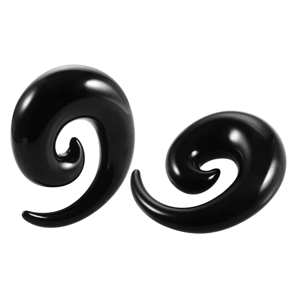 PAIR Acrylic Black&White Spiral Ear Taper Gauges Stretching Ear Plug Tunnel Ear Expander Piercing For Unisex Jewelry 1.6mm-20mm