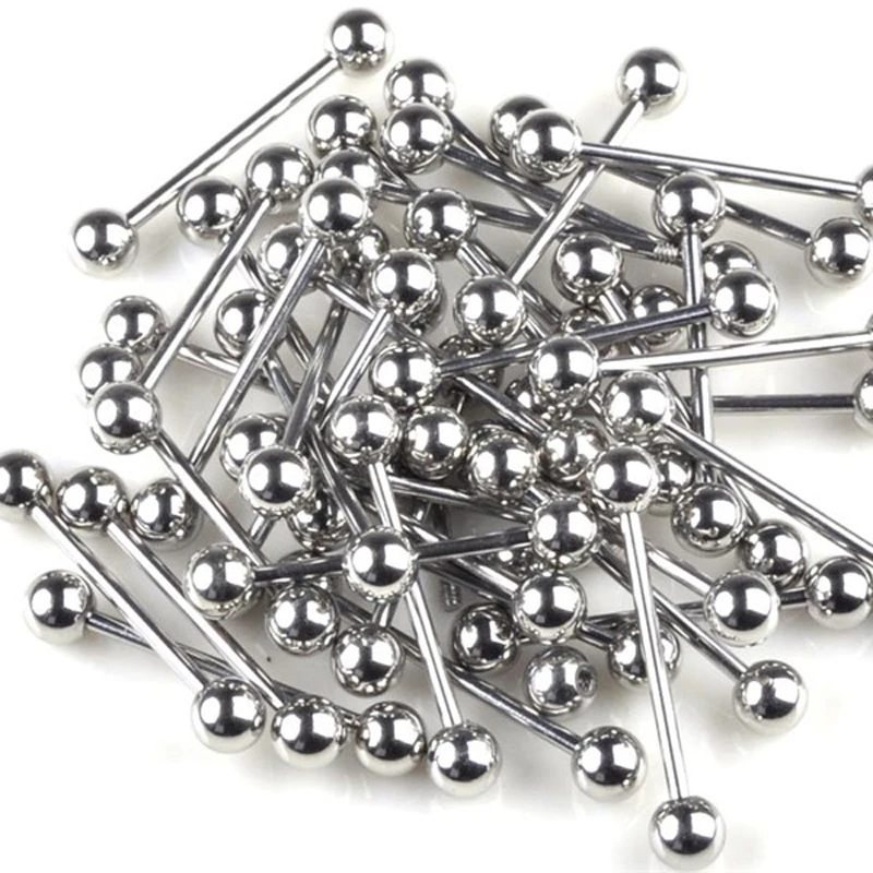 20pcs Wholesale Body Jewelry Lots Stainless Steel Tongue Lip Eyebrow Rings Nose Barbell Belly Button Stud Piercing пирсинг