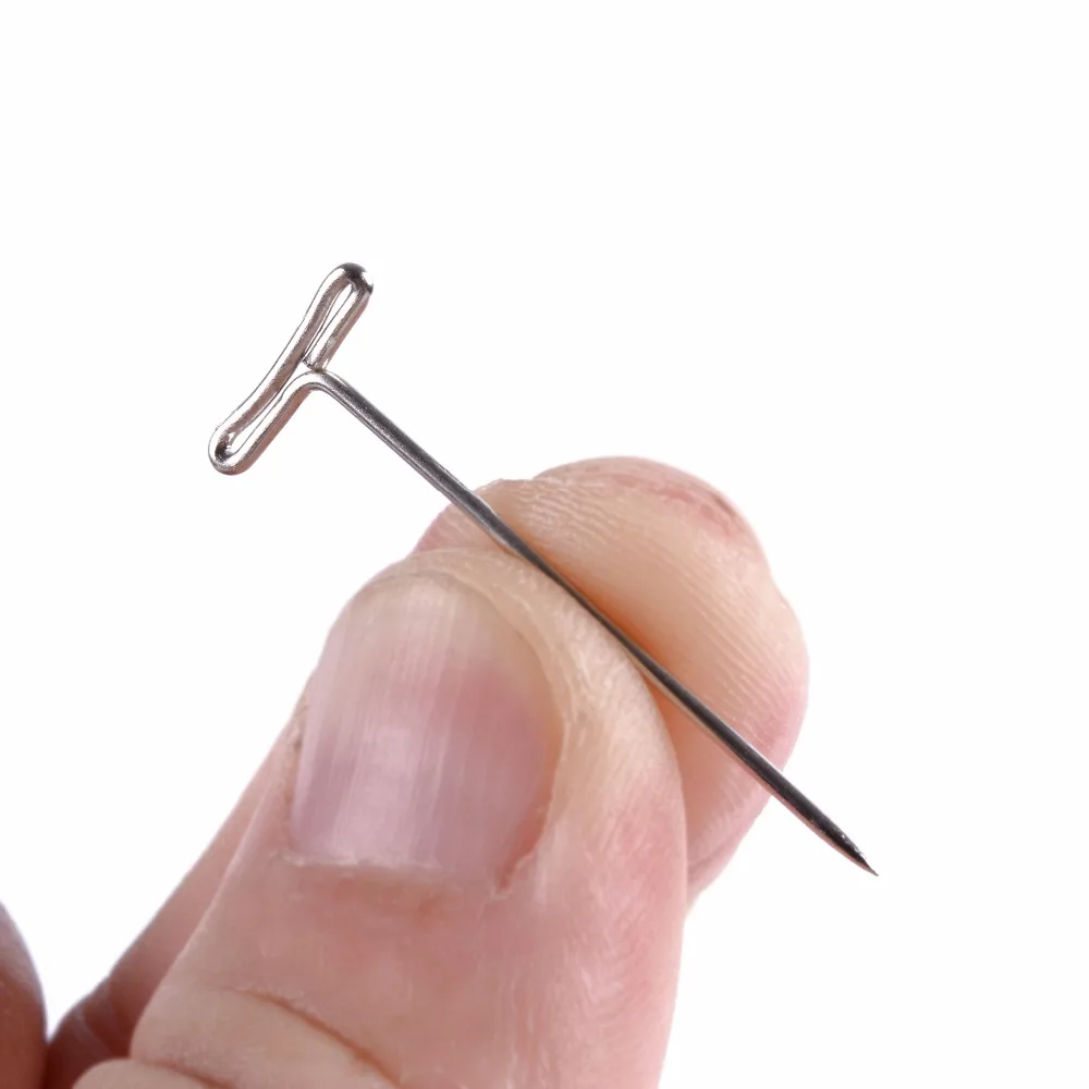 100szt T-PINS (32mm) Do Peruki Na Pianowej Głowy Styl T Pin Igła Manekina Typ Głowy Szycie Salon Fryzjerski — zdjęcie 6