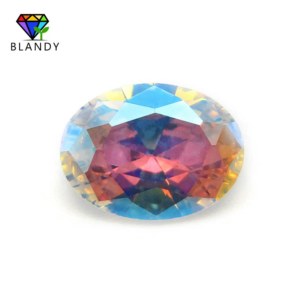 

Size 3x4~10x12mm AB Color CZ Stone Oval Cut Multicolor Cubic Zirconia Stone Synthetic Gems For Jewelry Free Shipping