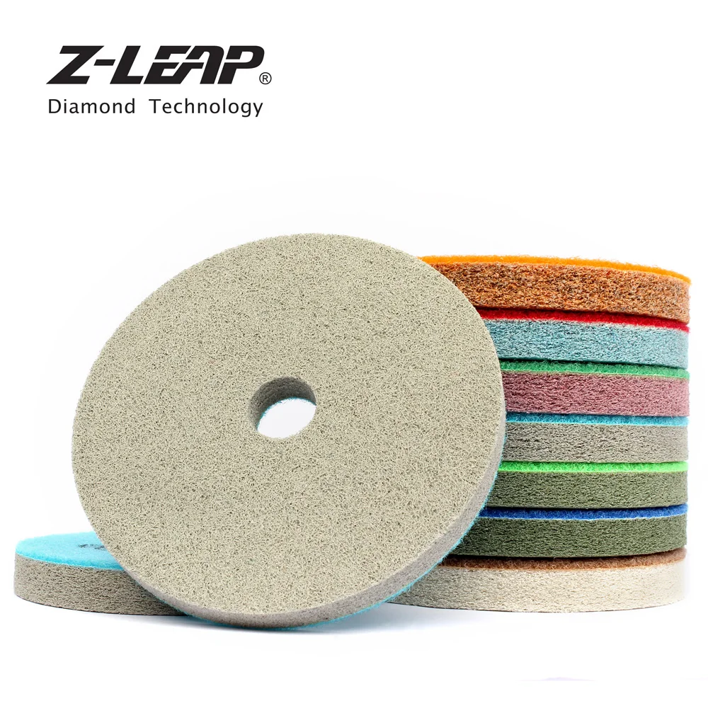 Z-LEAP 7piece 5 Inch Sponge Polishing Pads Stone Marble Sandstone Abrasive Wheel 125mm Diamond Sanding Pad For Polishing Machine