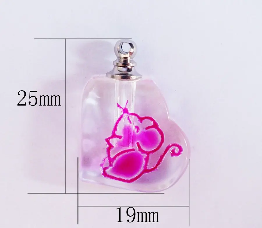 

Free shipping!!!Rose red mouse Crystal vial, Perfume Vials, Perfume vial pendants