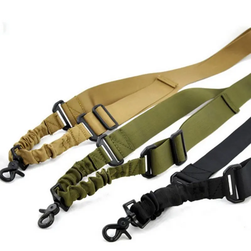 

Nylon Multi-function Adjustable Tactical single point Bungee Rifle Airsoft Sling Strap High Quality