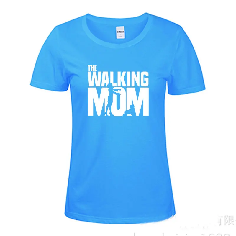 2022 New Funny The Walking Mom T Shirt Short Sleeve O-Neck Cotton Casual Mother\'s Day Gift T-shirt Woman Tshirt