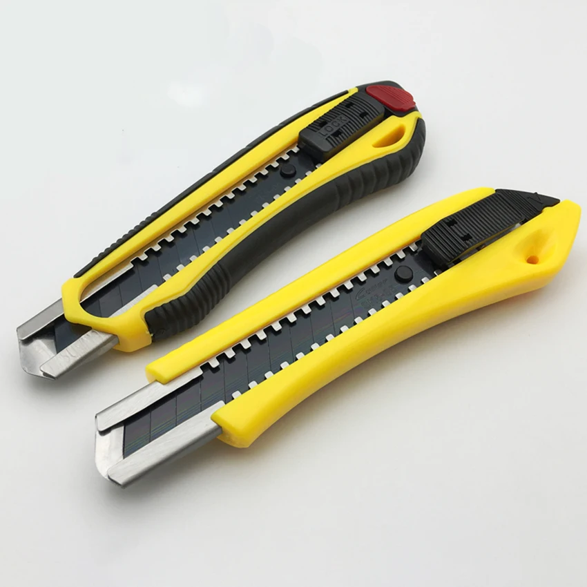 Retractable Utility Knife 18mm Durable Stainless Steel Blade 6 inch, 6.3 inch, 6.4 inch, 6.5 inch Paper Knife Stationery School