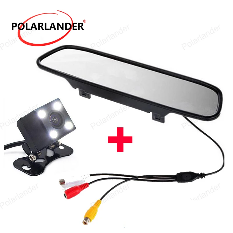 Night Vision Reversing CCD Car Parking Assistance Rearview Mirror Monitor Car Rear View Camera 4.3