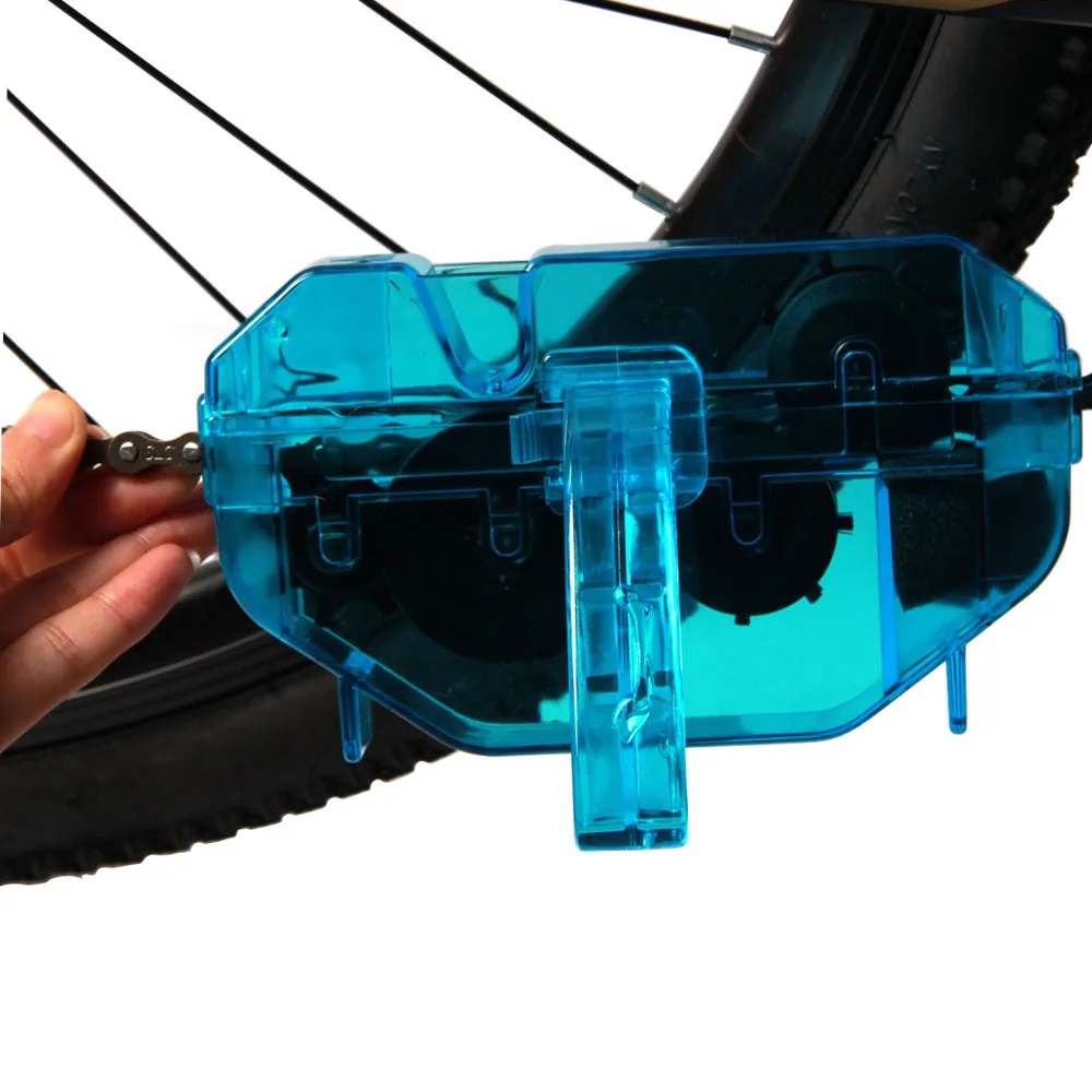 

Bicycle bike Chain Cleaner Road Machine Dry Scrubber Wash Tool Kit Color Blue Plastic Mountaineer Chain Cleaning Accessories