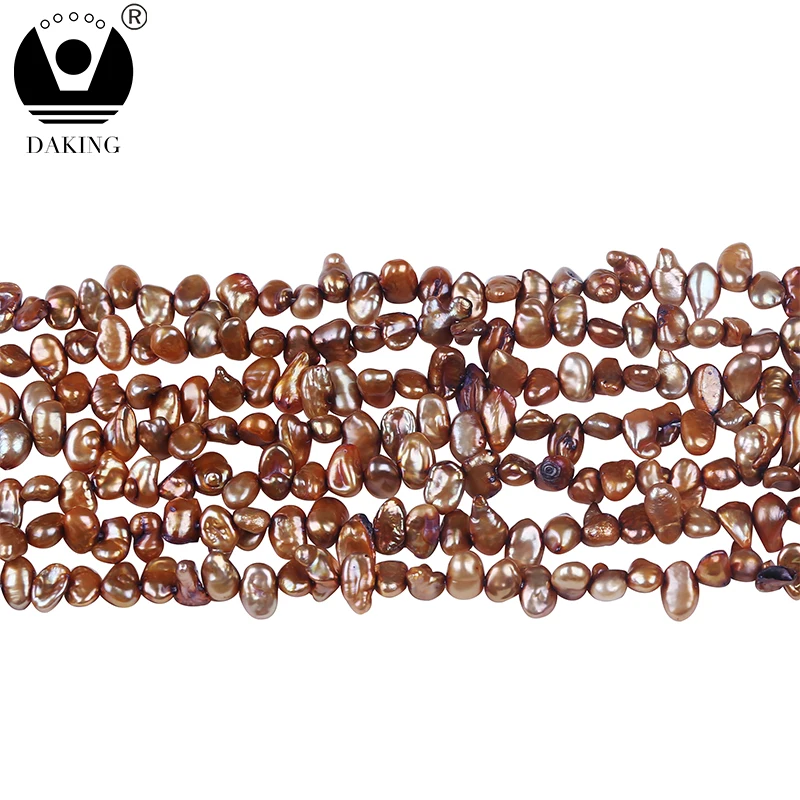 

4-5mm Keshi Pearl Beads Natural Brown Color Pearl Loose DIY Beads For Jewelry Making Strand 16" Free Shipping