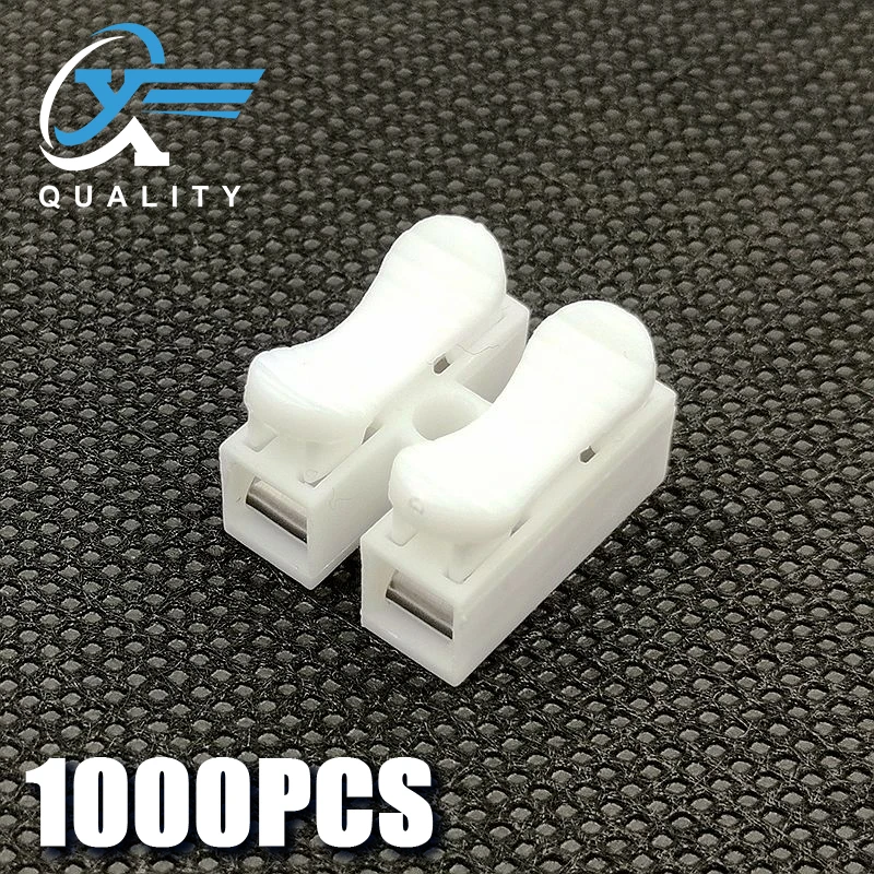 

1000pcs/pack CH-2 Spring Wire Quick Connector 2p Electrical Crimp Terminals Block Splice Cable Clamp Easy Fit Led Strip