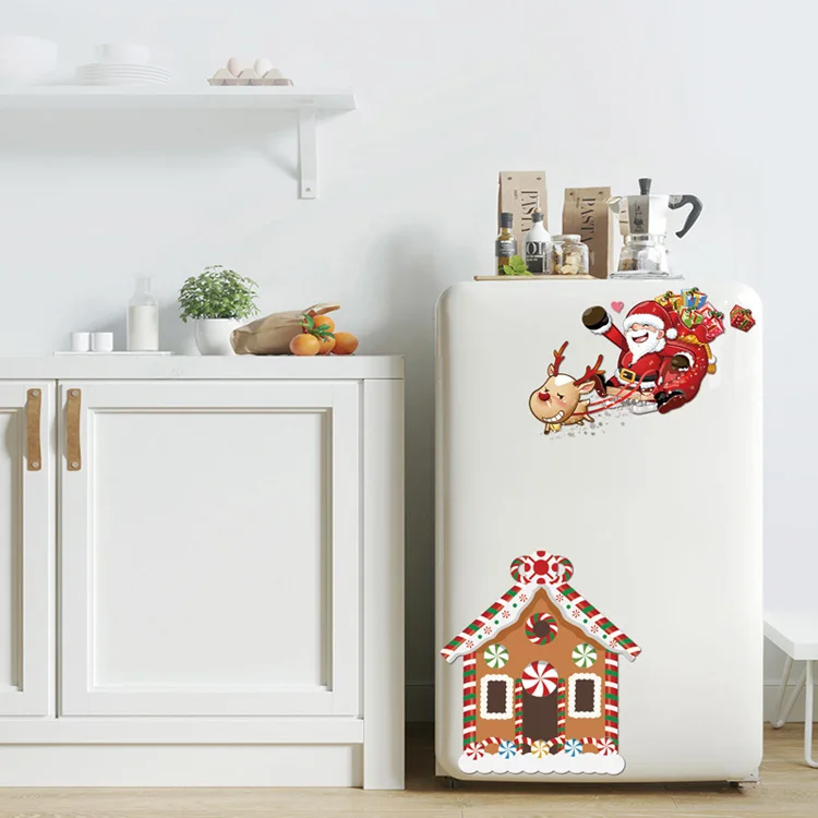Weihnachtsdekoration, Wandaufkleber für Toilette, Kühlschrank, Schrank, Glas, Fenster, Heimdekoration, Kunst-Aufkleber, Tapeten-Wandbild-Aufkleber – Detail 7