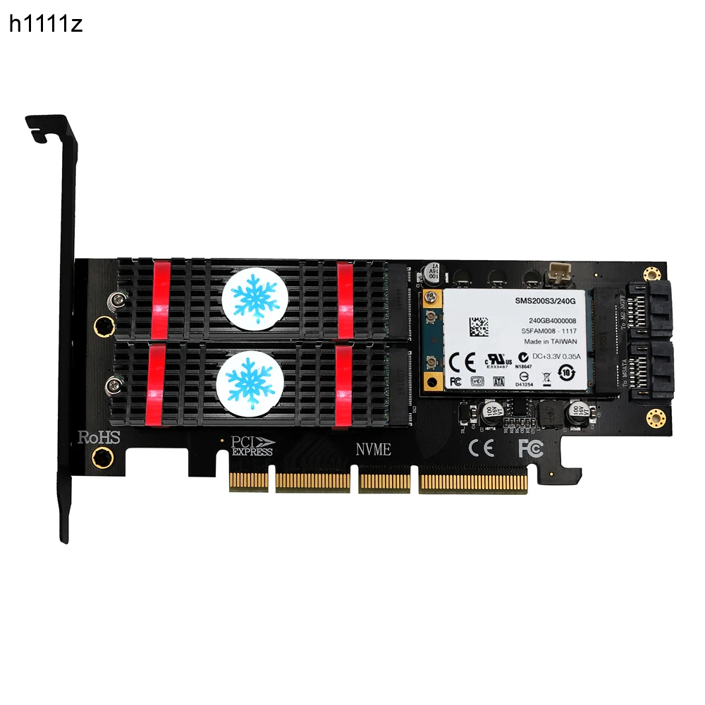 H1111Z NVME M.2 NGFF MSATA SSD PCI Express Riser Card PCI-E PCI E PCIE to M2 Adapter M.2 Raiser M2 SATA Adapter M.2 SSD Cooling