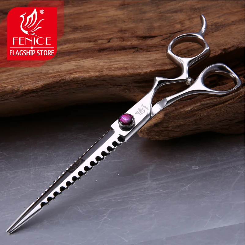 Fenice 7.0 inch high quality Professional Pet Grooming dog Scissors cutting straight shears for Dogs Double Teeth