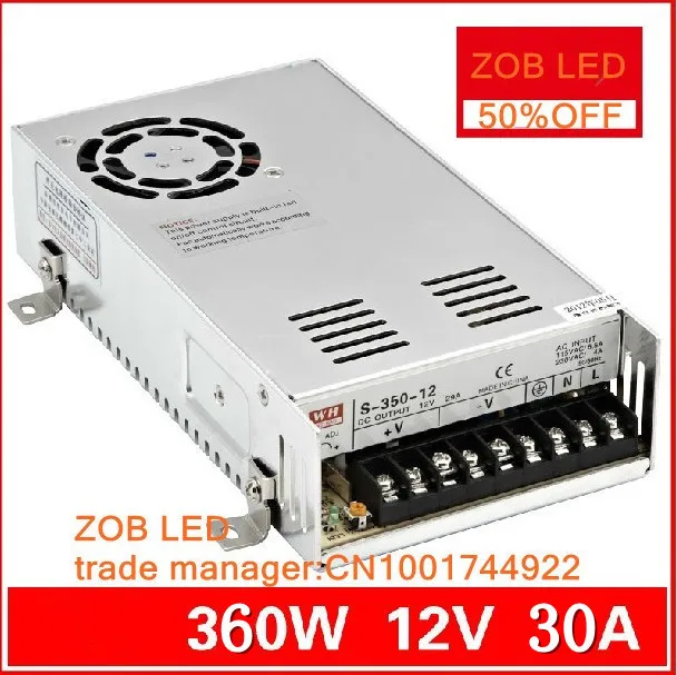 FREESHIPOING 360W LED Switching Power Supply,85-265AC input,12V30A 24V15A 5V70A 48V7.5A For LED Strip light CE ROSH Output