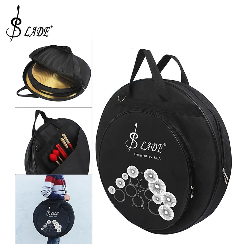 Slade 8-20 Inch Three Pockets Cymbal DrumSticks Storage Bag Protable Gig Shoulder Bag for Cymbal and Drum Sticks