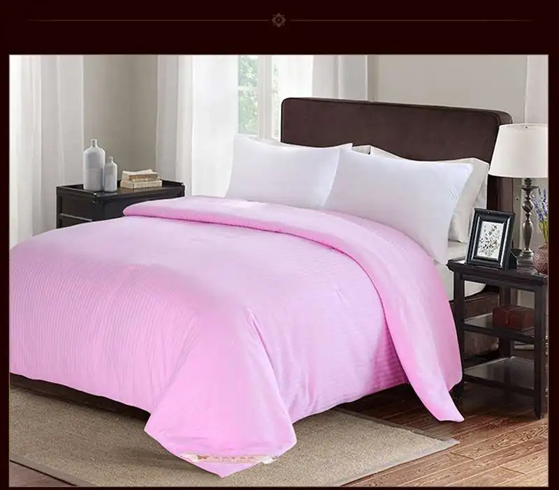 White Yelllow Pink Bedding Silk Blanket Applique Silk Quilt 100%Mulberry Silk Filler Cotton Fabric Cover Handmade Silk Comforter