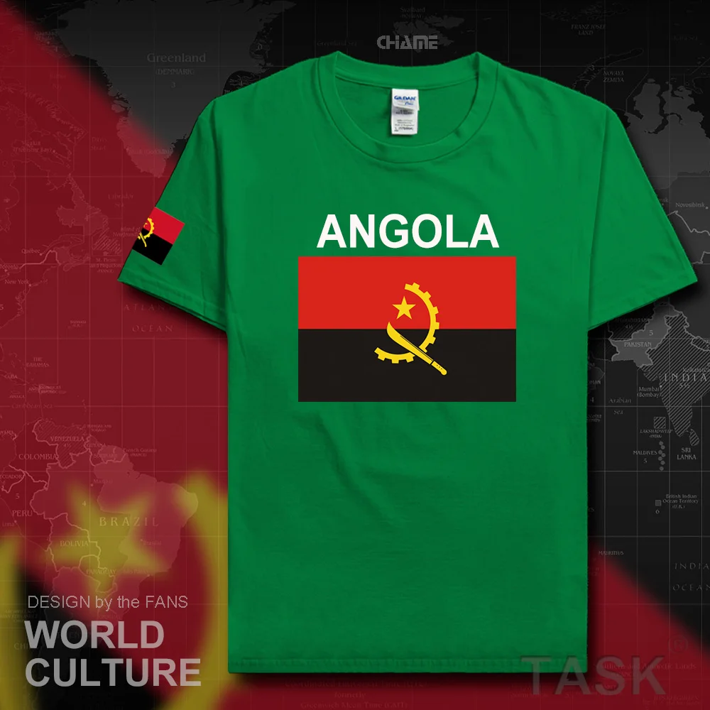 Republika Angola Angolan męski t-shirt 2017 koszulki drużyna narodowa tshirt 100% bawełna t-shirt siłownie odzież koszulki flagi kraju AGO