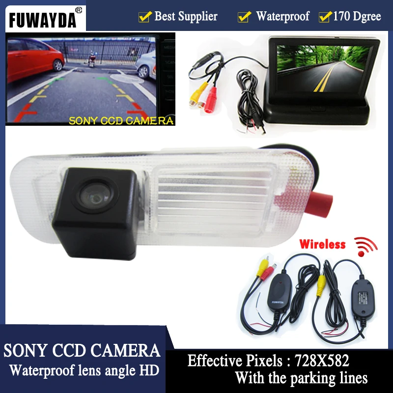 

FUWAYDA HD CCD car Auto parking rear-view camera with 4.3 inch monitor rear-view camera with parking lines for Kia K2 RIO Sedan