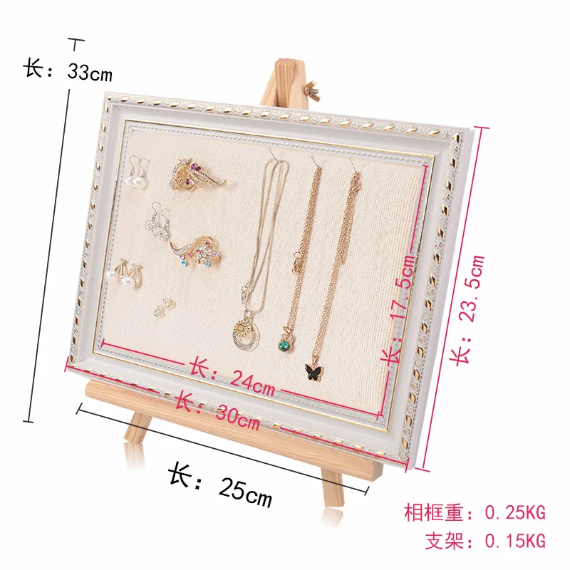 wood photo frame Shaped Necklace earing Jewelry Display Stand jewelry rack