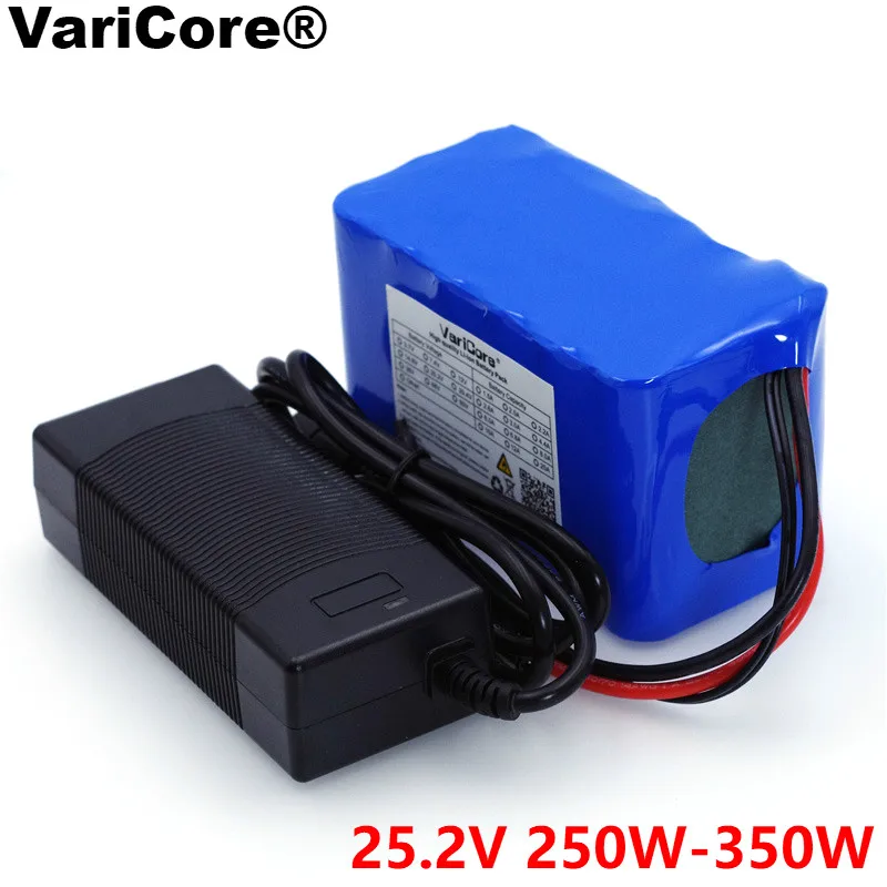 VariCore 24V 6s 4A 6A 8A 10A 18650 akumulator 25.2V 12Ah akumulator litowo-jonowy do akumulatora rowerowego 350W E rower 250W silnik + ładowarka