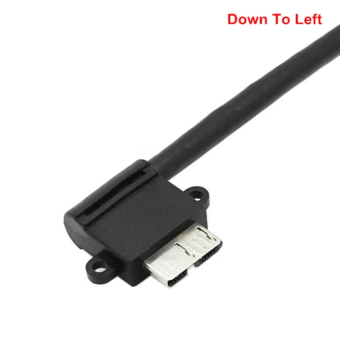 20cm up & Down/Left & Right Angled USB 3.0 to Micro 10Pin Cable Hard Disk SSD Adapter Right Angle Cable for Data Transfer