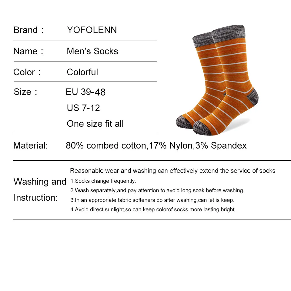 10 Pairs/lot Plus Size Mens Dress Socks Combed Cotton Material High Quality Happy Funny Wholesale Long Crew Tube Striped Socks