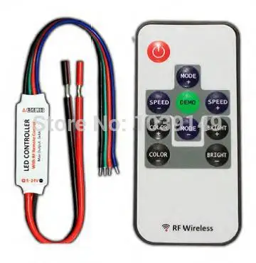 

R108 10keys RF Wireless Remote LED RGB controller,rf rgb controller,DC5-24V input,max 4A*3 channel output,LED mini controller