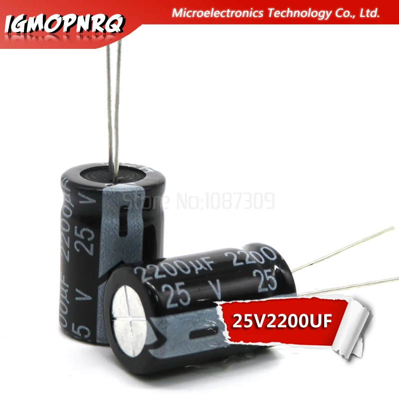 10pcs 25V2200UF 13*21mm 25V 2200UF 13*21 Electrolytic capacitor new original